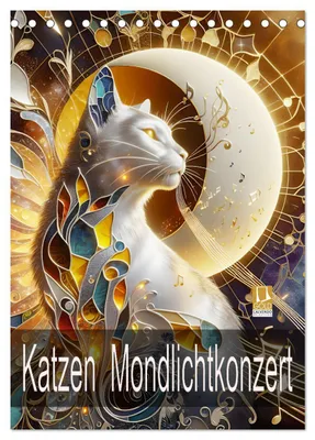 Produktbild von Katzen Mondlichtkonzert (Tischkalender 2027 DIN A5 hoch), CALVENDO Monatskalender