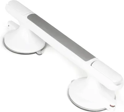 Duschgriff mit Saugnäpfen Anzeige 30 cm weiß rutschfest Haltegriff für Bad
