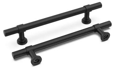 Produktbild von 10 schwarze Küchenschrankgriffe, Lochabstand 128 mm, für Küchenschränke
