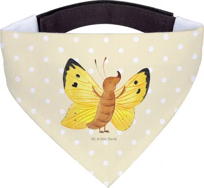 Produktbild von Mr. & Mrs. Panda Tuch Schmetterling Zitronenfalter - Gelb Pastell - Geschenk, Fakt, Halstuch Für Hunde, Schal, Besonders, Hunde-Halstuch, Schmetterlinge, Lustige Sprüche