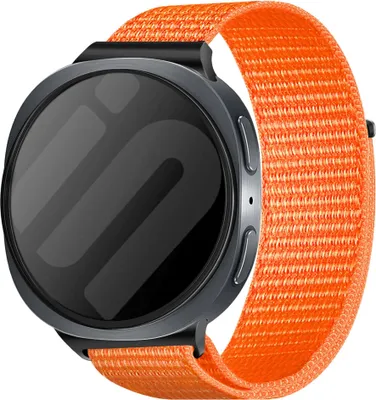 Produktbild von Strap-it Stoff-Nylonband mit Klettverschluss - passend für Samsung Galaxy Watch 8 - 40mm / Galaxy Watch 8 - 44mm / Galaxy Watch 8 Classic (orange)
