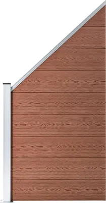 Image de vidaXL WPC Clôture Set 1 Carré + 1 Incliné 273x186 cm Marron