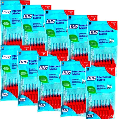 Produktbild von 10x TePe Original Interdentalbürsten - 0,5 mm rot - 10x 8 Stück