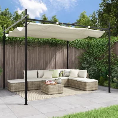 Produktbild von Design Möbel Pergola mit Schiebedach Creme 295x292x230 cm,Pavillons & Partyzelte - 2025 Neu8232