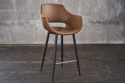 Produktbild von KAWOLA Barhocker ZAJA Barstuhl Sitzhöhe 76 cm Microfaser cognac