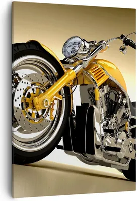 Produktbild von Bild auf Leinwand - Leinwandbild - Einteilig - Motorrad Chrom Rad - 50x70cm - Wand Bild - Wanddeko - Wandbilder - Leinwanddruck - Wanddekoration - Leinwand bilder - Wandbild - PA50x70-0168