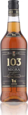 A bottle of brandy on a white background.