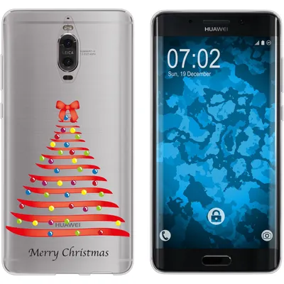 Produktbild von PhoneNatic Case kompatibel mit Huawei Mate 9 Pro Silikon-Hülle X Mas Weihnachten Weihnachtsbaum M1
