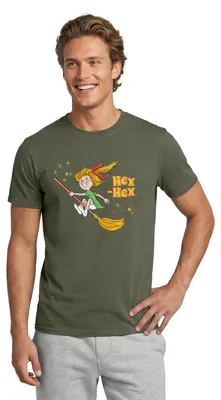 Produktbild von Spreadshirt Bibi Blocksberg Mit Bibi Und Kartoffelbrei Männer T-Shirt, L, Militärgrün