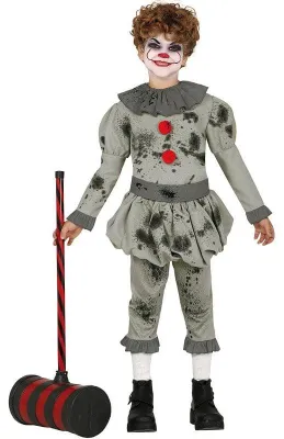 Obrázek produktu pro Creepy kostým Klaun Halloween 2026 černá 7-9 let