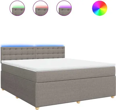 Zdjęcie produktu dla Łóżko Kontynentalne Z Materacem, Taupe, Tkanina, 180X200 Cm Lumarko!