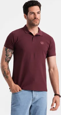 Produktbild von Ombre Clothing Herren-T-Shirt mit Kragen Venolas kastanienbraun S