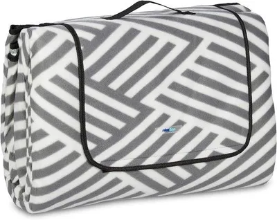 Obrázek produktu pro Voděodolná pikniková deka 300 x 300 cm, fleece, bílá/šedá, XXL