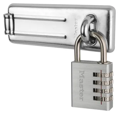 Produktbild von Master Lock 7640704EURD Set aus Sicherheitsüberfalle und Kombinationsvorhängeschloss