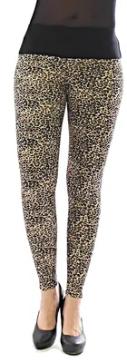 Produktbild von Damen Leggings lang hoher Bund Hose blickdicht Leo Leopard Leopard-braun-6 XXXL