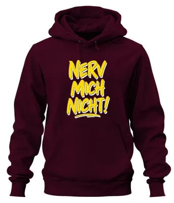 Obrázok produktu pre Mikina s kapucňou, nápis "Nervujte ma", vtipný slogan, pre introvertov, farba: bordová, veľkosť: M