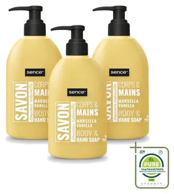 Image de 3 savons pour les mains "La Maison du Savon de Marseille", parfum vanille, 500 ml - Lot de 3