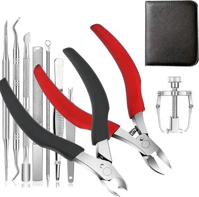 Produktbild von Famanu Nagelknipset für dicke Zehennägel - 12-in-1 Set mit ergonomischem Griff