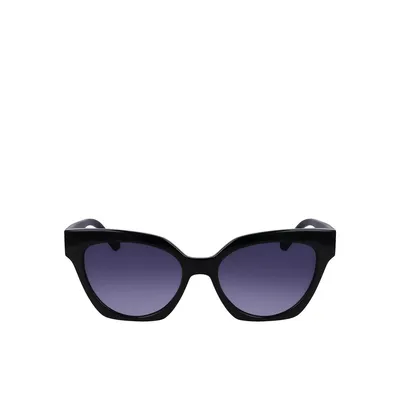 Produktbild von Stylische Damen-Sonnenbrille in Schwarz mit runden Gläsern 55mm