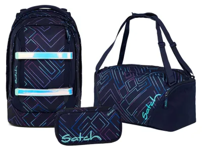 Produktbild von Satch, Schulrucksack-Set PACK Purple Laser 3-teilg, ab 5. Klasse