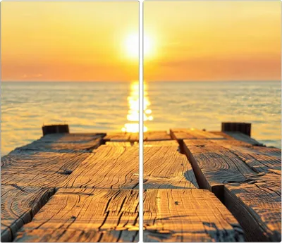 Produktbild von Spritzschutz Herdabdeckplatte Schneidebrett aus Glas Sonnenuntergang Meer 2-Teilig (60x52cm)