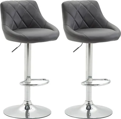 Produktbild von CLP 2er Set Barhocker Lazio Kunstleder höhenverstellbar und 360 Grad drehbar grau