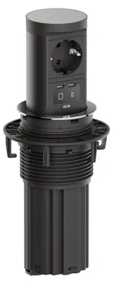 Produktbild von BACHMANN ELEVATOR2 1xCEE7/3 1xUSB C/C45W, Edelstahl-Optik 2,0 m AEH