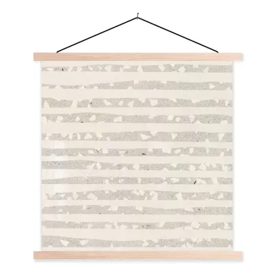 Produktbild von MuchoWow® Textilposter Terrazzo - Terrasse - Pastell 60x60 cm mit holzfarbenen Rahmen - Wanddekoration