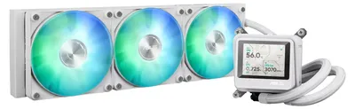 Produktbild von ASUS MAX Gaming LC 360 ARGB LCD White Edition, All-in-One-Flüssigkeitskühler, 12 cm, Weiß