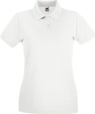 Produktbild von Fruit of the Loom Damen T-Shirt Polohemd kurzarm Poloshirt Polo Shirt, Größe:S (10), Farbe:Weiß