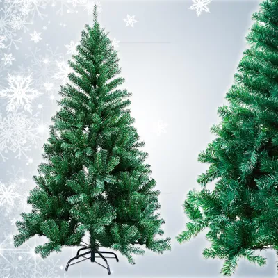 Produktbild von XINZI 240cm Künstlicher Weihnachtsbaum Grün PVC – Schwer entflammbar, Schnellaufbau, ca, inkl. Ständer – Lena Weihnachtsdeko