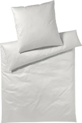 Produktbild von elegante Mako-Satin-Bettwäsche Uni Farbe Natur Größe 155x200+80x80cm