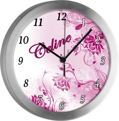 Produktbild von Kinderzimmer Funkwanduhr, Funkuhr Wanduhr Kinder, Blumen brombeere 25 cm