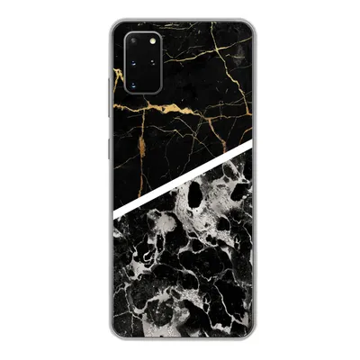 Produktbild von MuchoWow® Handyhülle Schutzhülle Hülle für Samsung Galaxy S20 Plus Marmor - Gold - Luxus Silikon Softcase Handy Hülle - Hartschale