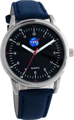 Produktbild von NASA Herrenarmbanduhr mit Lederarmband Astronaut Weltall Quarzuhr 40 mm Japanisches Quarzuhrwerk - 2-MV1422-1