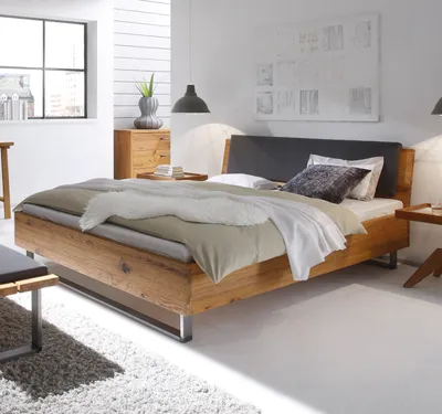 Produktbild von Hasena Oak Wild Wildeiche Bett Cadro 23 Indus Kopfteil Sion 200x220