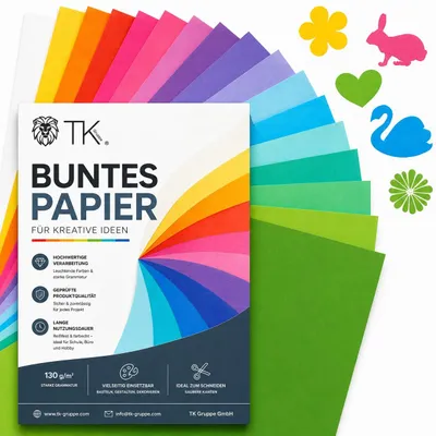 Zdjęcie produktu dla 100x papier kolorowy A4 Papier kolorowy 140 g/m² - papier rzemieślniczy Papier gliniany, do zadruku; grubość papieru 140 g/m²