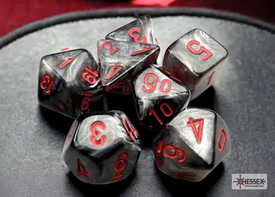 Produktbild von Chessex - Velvet - Min 7-Die Set - Black/Red