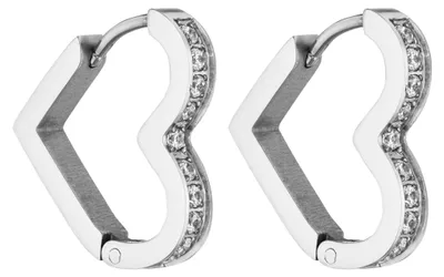 Produktbild von Purelei Glitter Heart Ohrringe (Silber) – Damenohrringe aus langlebigem Edelstah