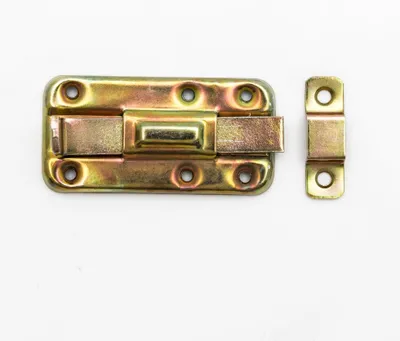 Produktbild von BKshop | Türriegel - 80x40 mm - Gelb Verzinkt - Für Türen und Schränke - Torriegel - WZTW 80 - Flache Schraube