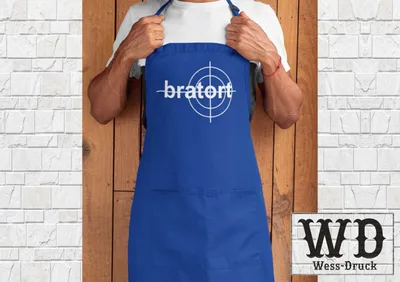 Produktbild von Kochschürze Grillschürze Bratort Navy Weiß