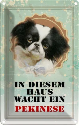 Produktbild von vianmo Blechschild 18x12 cm Hund in diesem Haus wacht Pekinese Tier Haustier