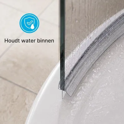 Produktbild von Transparente halbrunde Dichtlippe für Duschtüren 6–8 mm, 2 x 90 cm, mit Wasserstopper