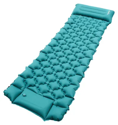 Zdjęcie produktu dla Mata kempingowa Eikuavons, nadmuchiwana mata kempingowa, ultralekka mata kempingowa o grubości 8,5 cm z poduszką, samonapompowująca się mata do spania na kemping, wędrówki i plażę, wodoodporna i składana, 192 x 60 x 8,5 cm, niebieska