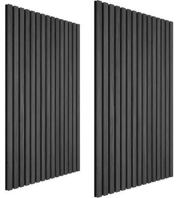 Obrázek produktu pro Akustické panely tectake® Sonic Wall v provedení dřevo, dub černý, rozměry 60 x 120 x 2,1 cm, velikost flexibilně přizpůsobitelná