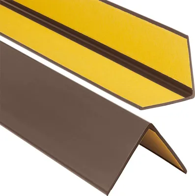 Produktbild von ProfiPVC Winkelprofil Selbstklebend Kunststoffwinkel aus PVC-Gummi, elastischer Kantenschutz, Eckschutzprofil, einfache Montage - 50x50mm 1  m, Braun