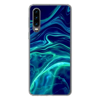 Produktbild von MuchoWow® Handyhülle Schutzhülle Hülle für Huawei P30 Abstrakt - Wellen - Design Silikon Softcase Handy Hülle - Kartenbesitzer