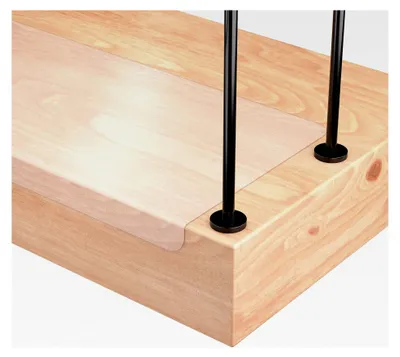 Produktbild von 17 x Stufenmatte STAIR PROTECT | 25 x 65 cm | transparent und selbstklebend | Treppenschutz für Treppen/Stufen