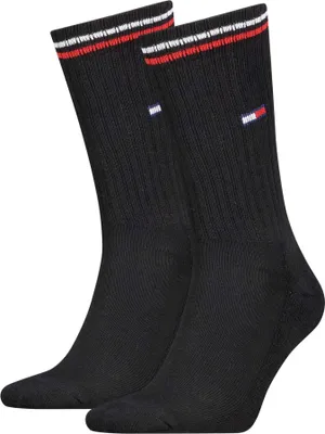 Produktbild von TOMMY HILFIGER Uni Sportsocken, 2er Pack - UNI Iconic Sock, Tennissocken Schwarz 39-42