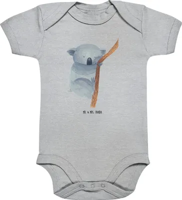 Produktbild von Mr. & Mrs. Panda Strampler Baby Koalabär 1. - 3. Monat - Heather Grey - Geschenk, Lustige Sprüche, Babybody, schlafen, Bär, Schlafzimmer, Traumland, Koala, overall